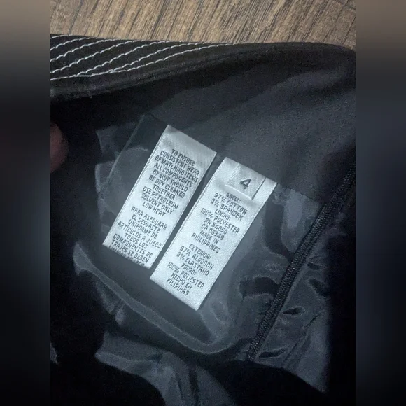 Jones New York Suit Women's Black Lab Coat & Skirt White Accent Size 4 Vintage - Picture 15 of 16